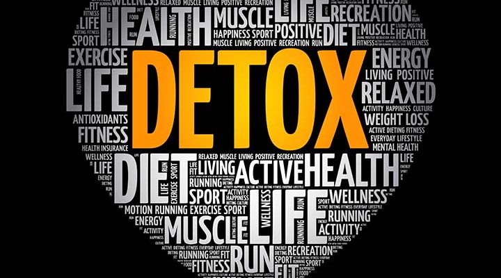 DETOX heart word cloud, fitness, sport, health concept