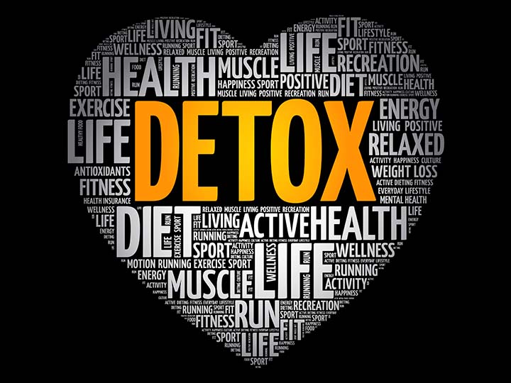 DETOX heart word cloud, fitness, sport, health concept